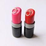 Polymer Clay Lipstick Charms Pink And Red - Both..