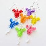 Mickey Mouse Balloons Beaded Earrings Bow Centers..