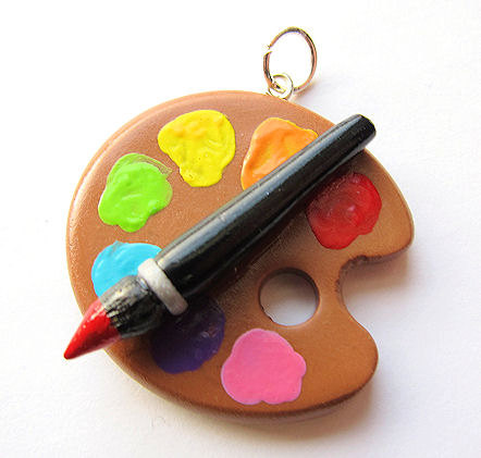 Artist Painter Paint Palette Polymer Clay Charm