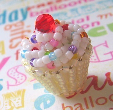 Miniature Beaded Scented Cupcake - Custom Flavors